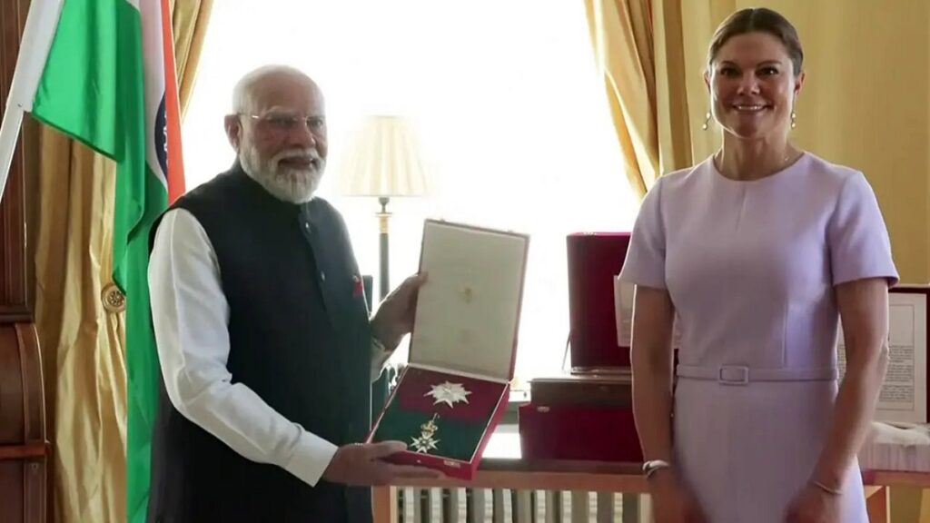 ছুইডেনৰ সৰ্বোচ্চ অসামৰিক সন্মানেৰে বিভূষিত প্ৰধানমন্ত্ৰী নৰেন্দ্ৰ মোদী