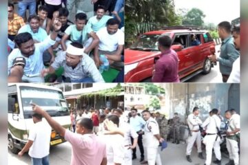 যোৰাবাটত তৃতীয় দিনাও অব্যাহত আছে কেব চালকৰ প্ৰতিবাদ