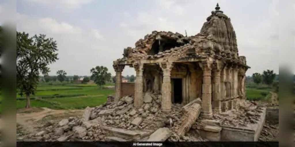 ১০০ বছৰ পুৰণি মন্দিৰ ভাঙি পেলোৱাৰ অভিযোগ উঠিছে পাকিস্তানত